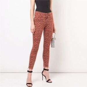 Mother Jeans The Looker High Waisted Ankle Fray‎ Animal Attraction Sz 23